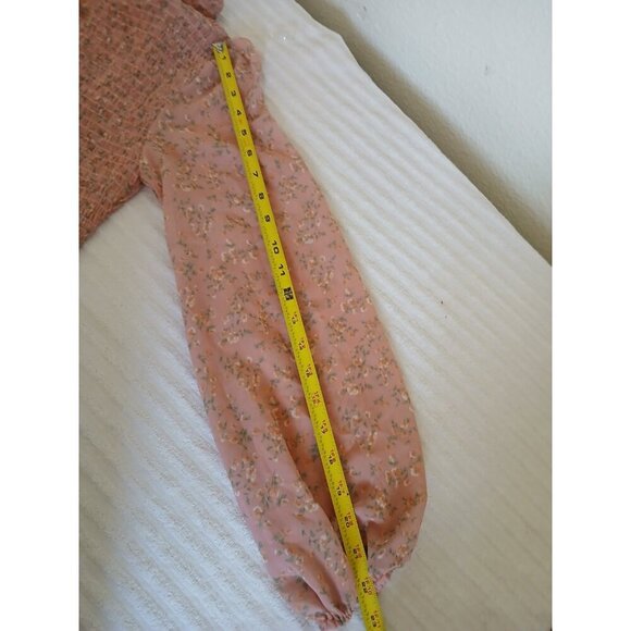 Petal & Pup Womens Midi Dress Pink Floral Ballon Sleeve Small Cottagecore Boho - Picture 14 of 16